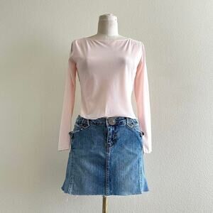 handmade dainty light pink sheer long sleeve top